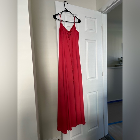 White House Black Market Coal Lace Up Back Maxi Dress - Picture 11 of 14